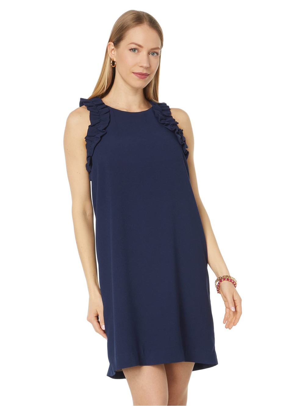 Lilly Pulitzer Kailee Ruffle Shift Dress True Navy Blue NWT $178 XXS 2XS PREP